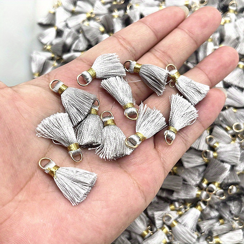 10pcs Metal Mini Split Ring Tassel Decorative Pendants